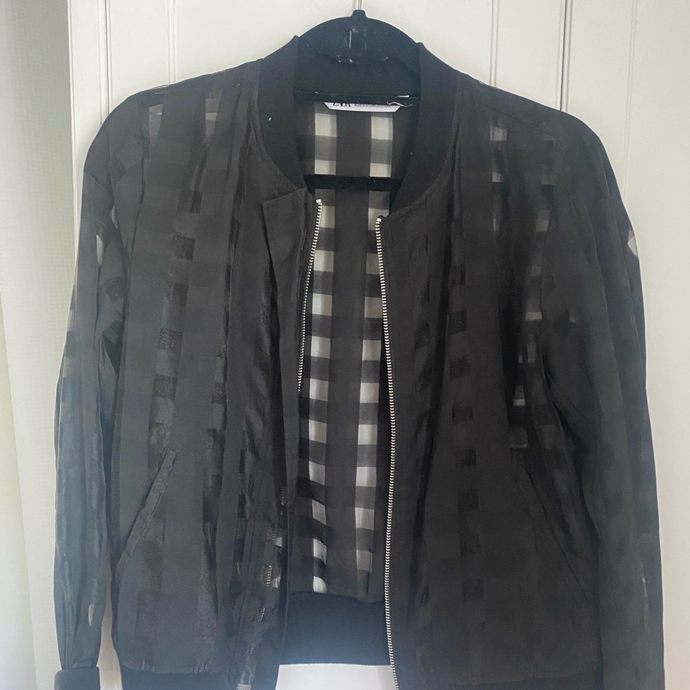 Zara silk bomber jacket